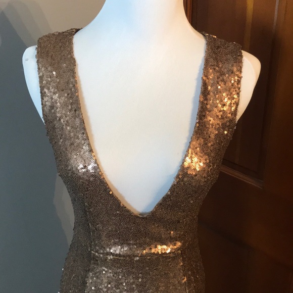 Tobi Sequin Deep V Mini Dress - Picture 3 of 5